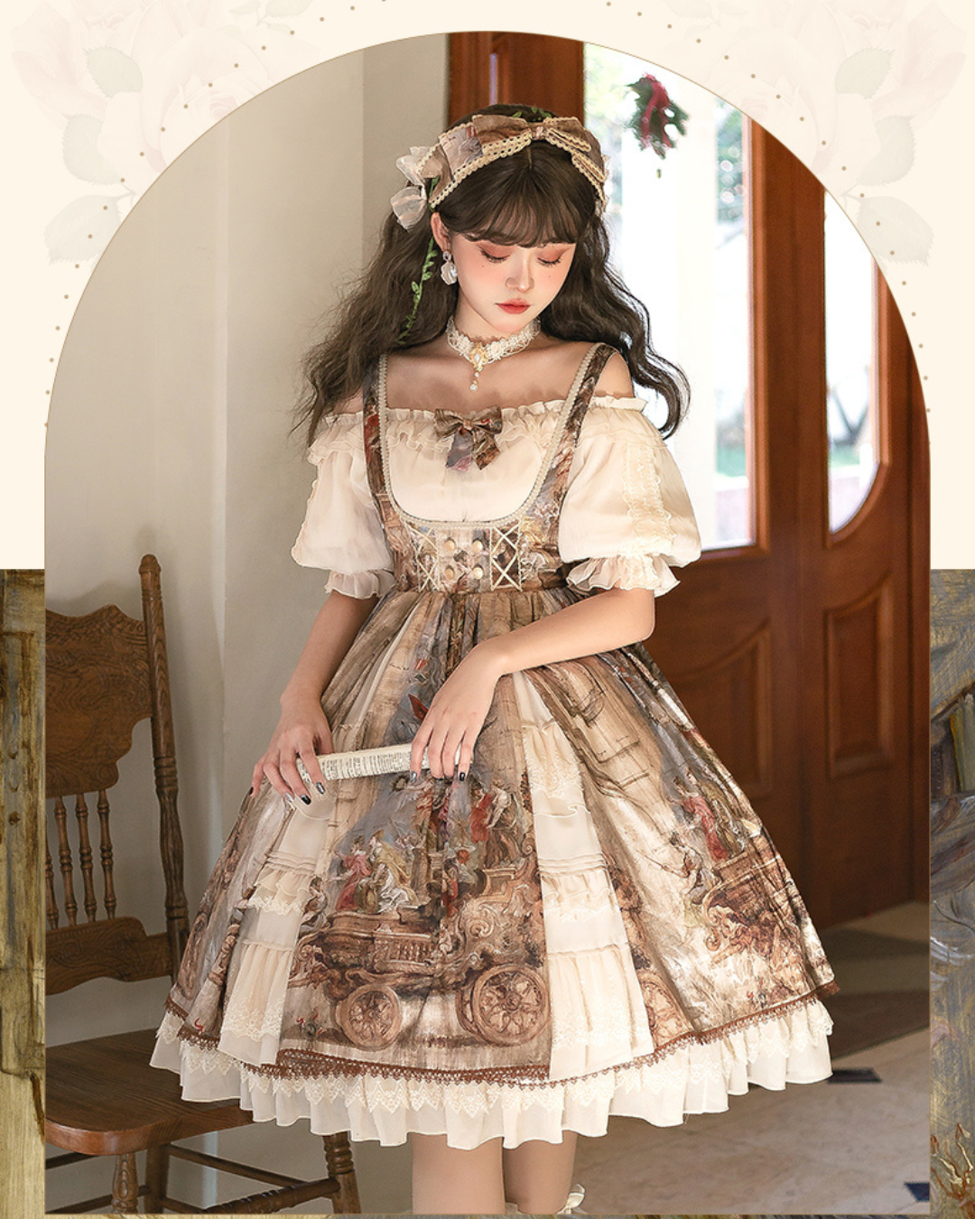 [Classic Lolita] Painting Design Retro Dress 【FULLSET】