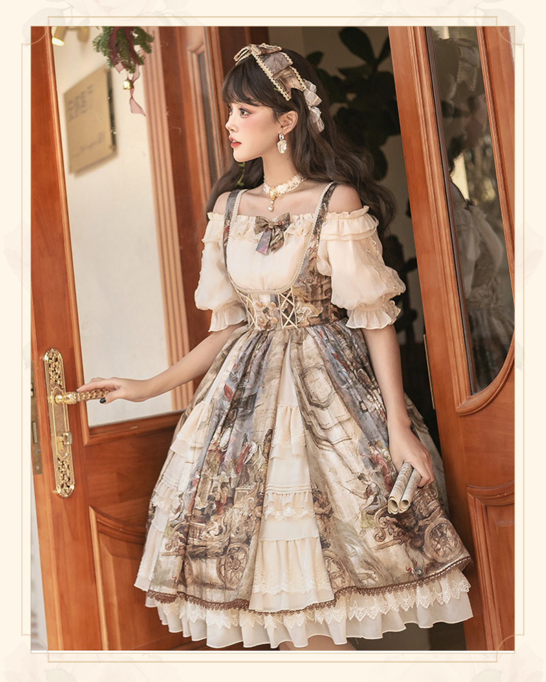 [Classic Lolita] Painting Design Retro Dress 【FULLSET】