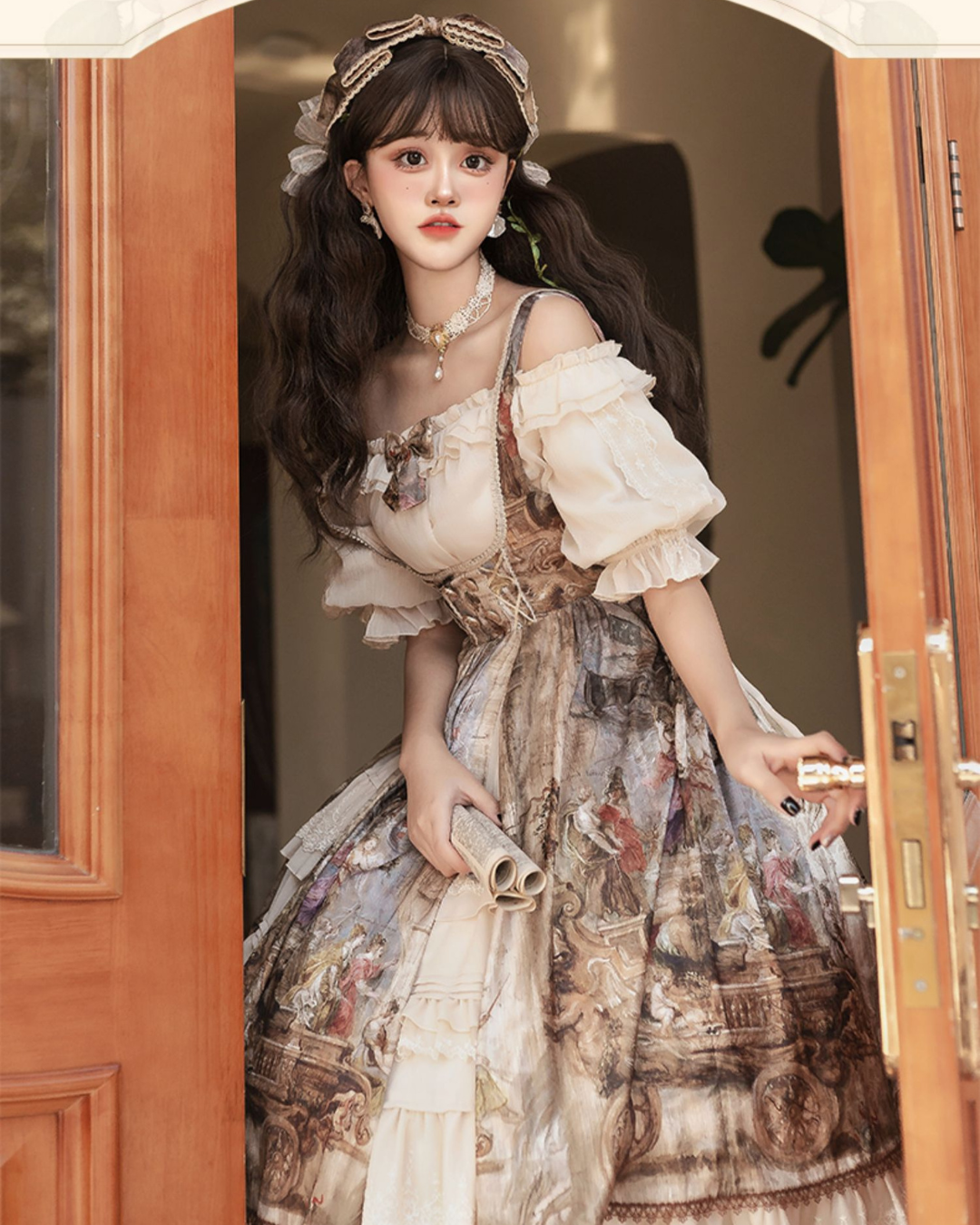 [Classic Lolita] Painting Design Retro Dress 【FULLSET】