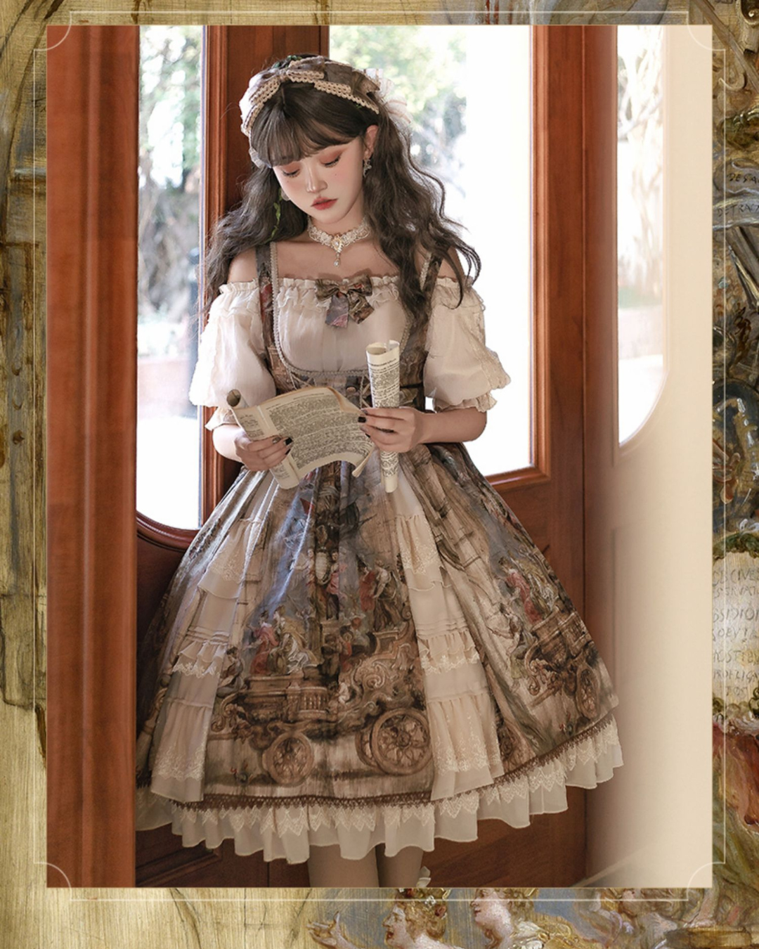 [Classic Lolita] Painting Design Retro Dress 【FULLSET】