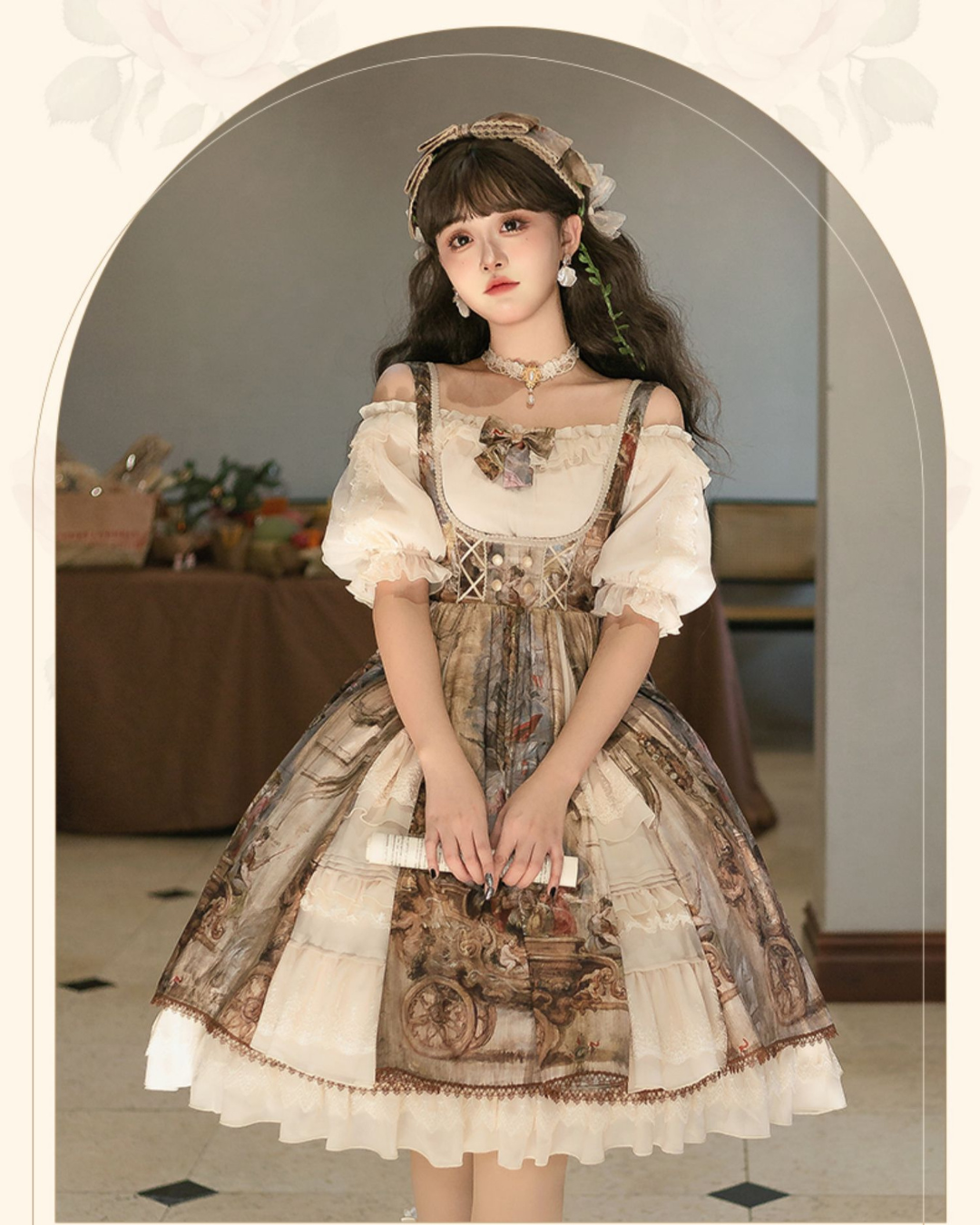 [Classic Lolita] Painting Design Retro Dress 【FULLSET】