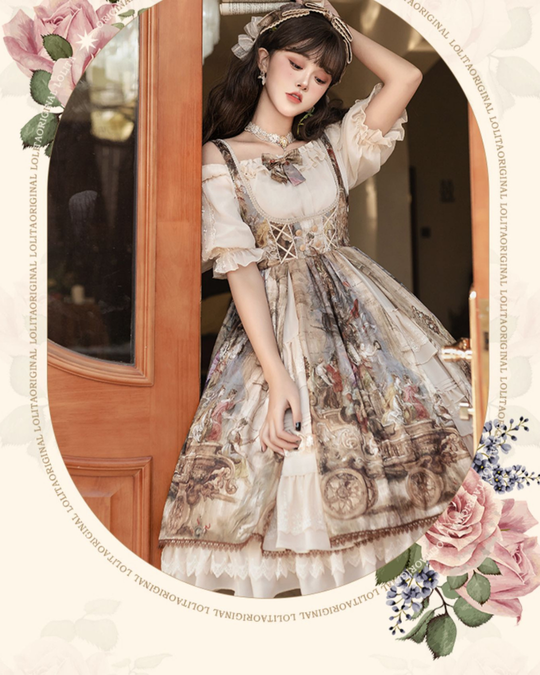 [Classic Lolita] Painting Design Retro Dress 【FULLSET】