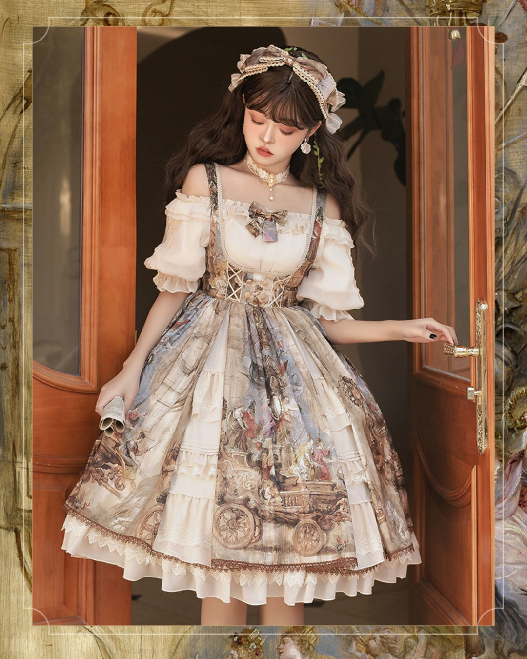 [Classic Lolita] Painting Design Retro Dress 【FULLSET】