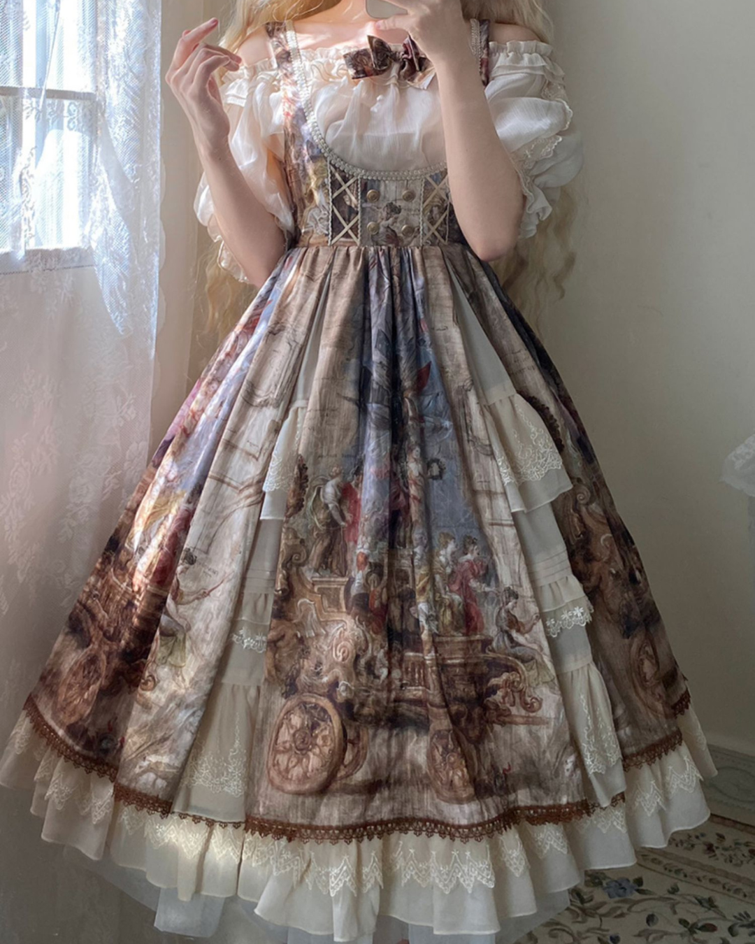 [Classic Lolita] Painting Design Retro Dress 【FULLSET】