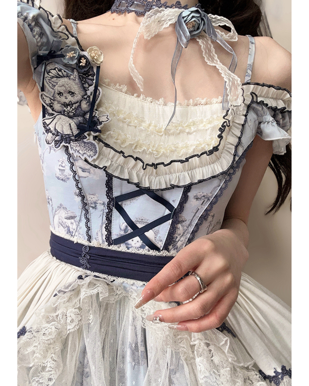 [Sweet Lolita] Blue Cat Lolita Dress