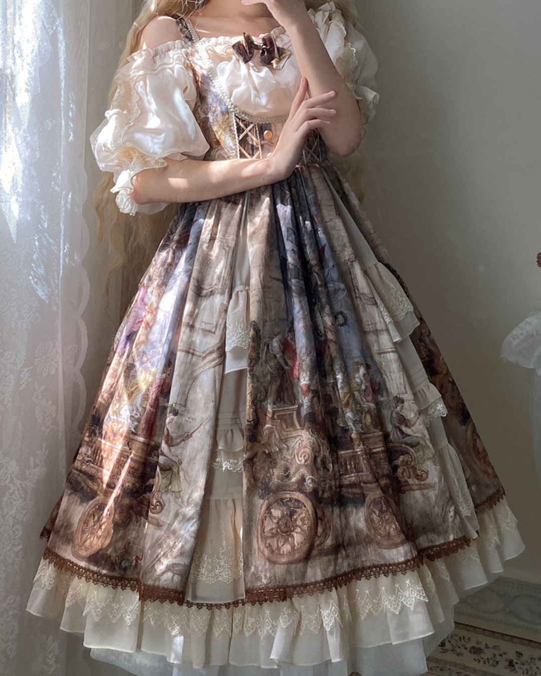 [Classic Lolita] Painting Design Retro Dress 【FULLSET】