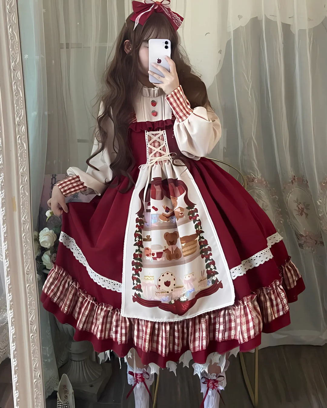 [Classic Lolita] Red Riding Hood Costume Dress 【FULLSET】