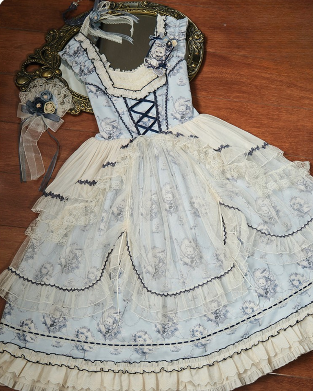 [Sweet Lolita] Blue Cat Lolita Dress