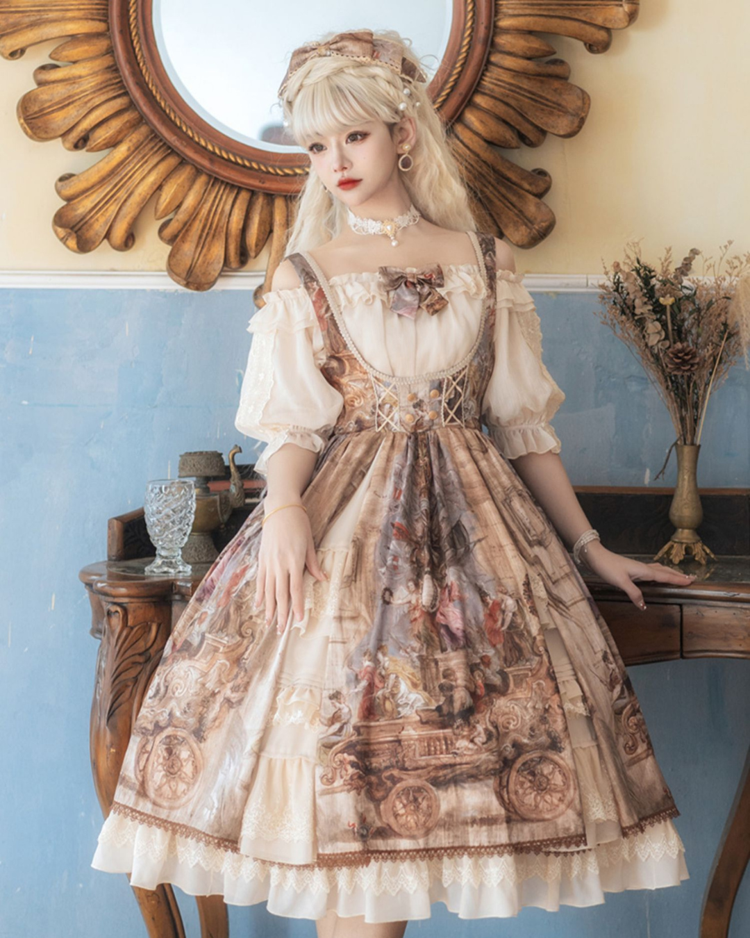 [Classic Lolita] Painting Design Retro Dress 【FULLSET】