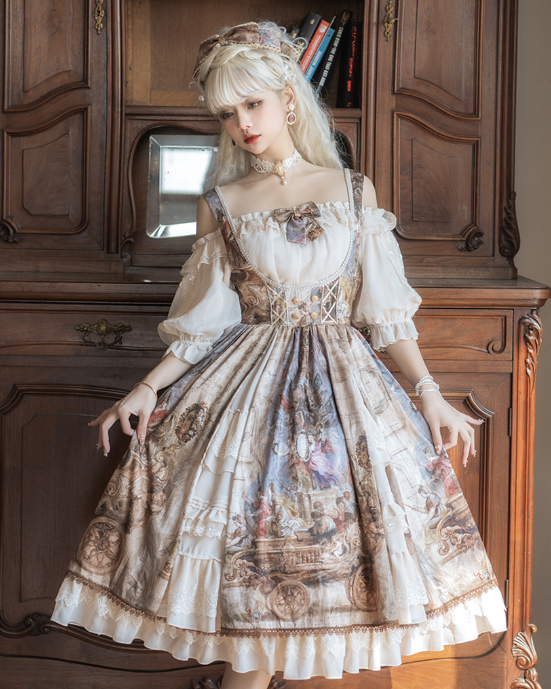 [Classic Lolita] Painting Design Retro Dress 【FULLSET】