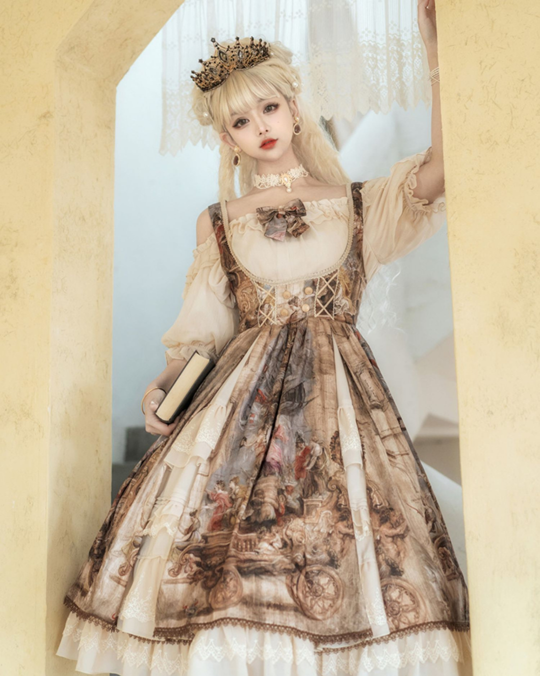 [Classic Lolita] Painting Design Retro Dress 【FULLSET】