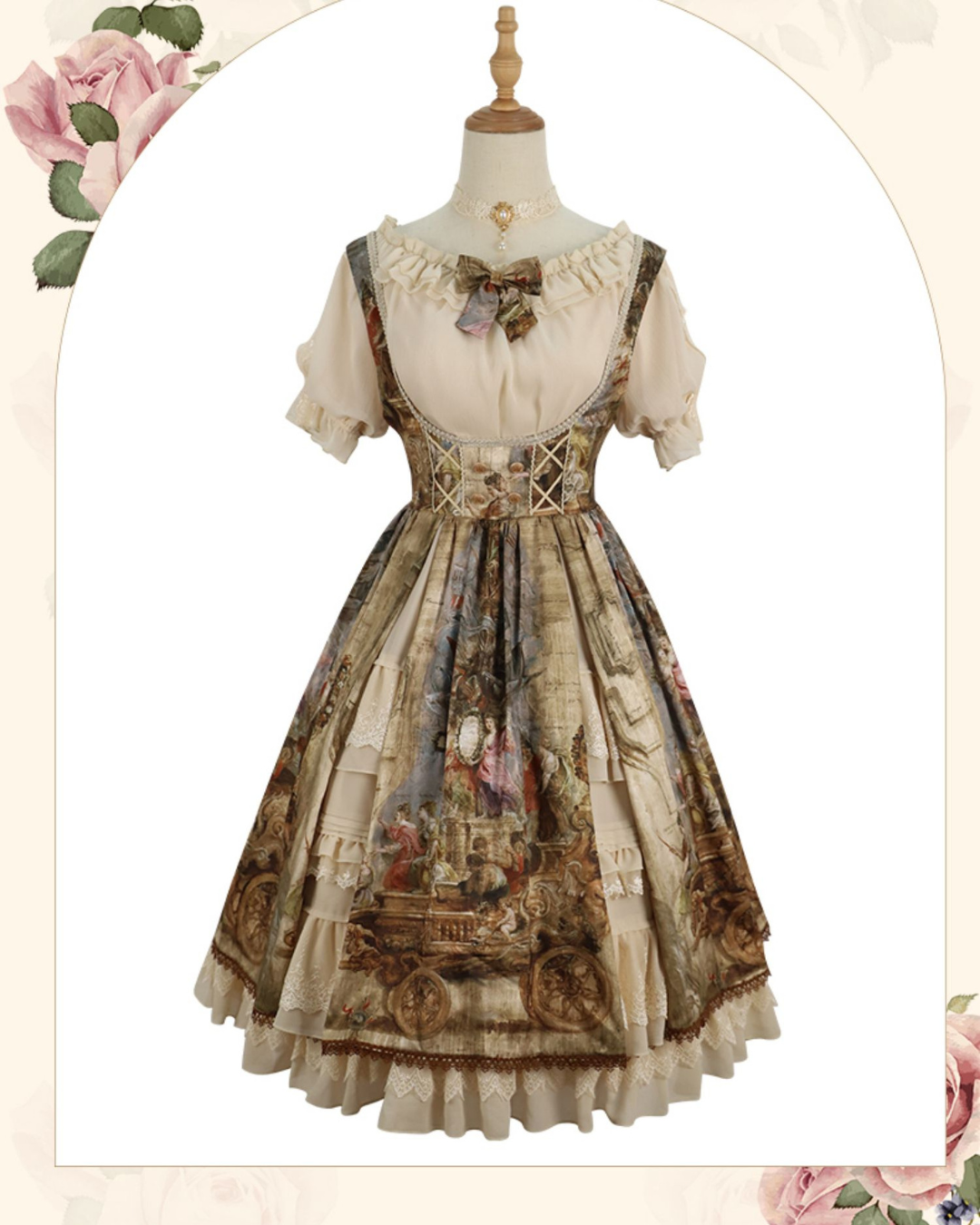 [Classic Lolita] Painting Design Retro Dress 【FULLSET】