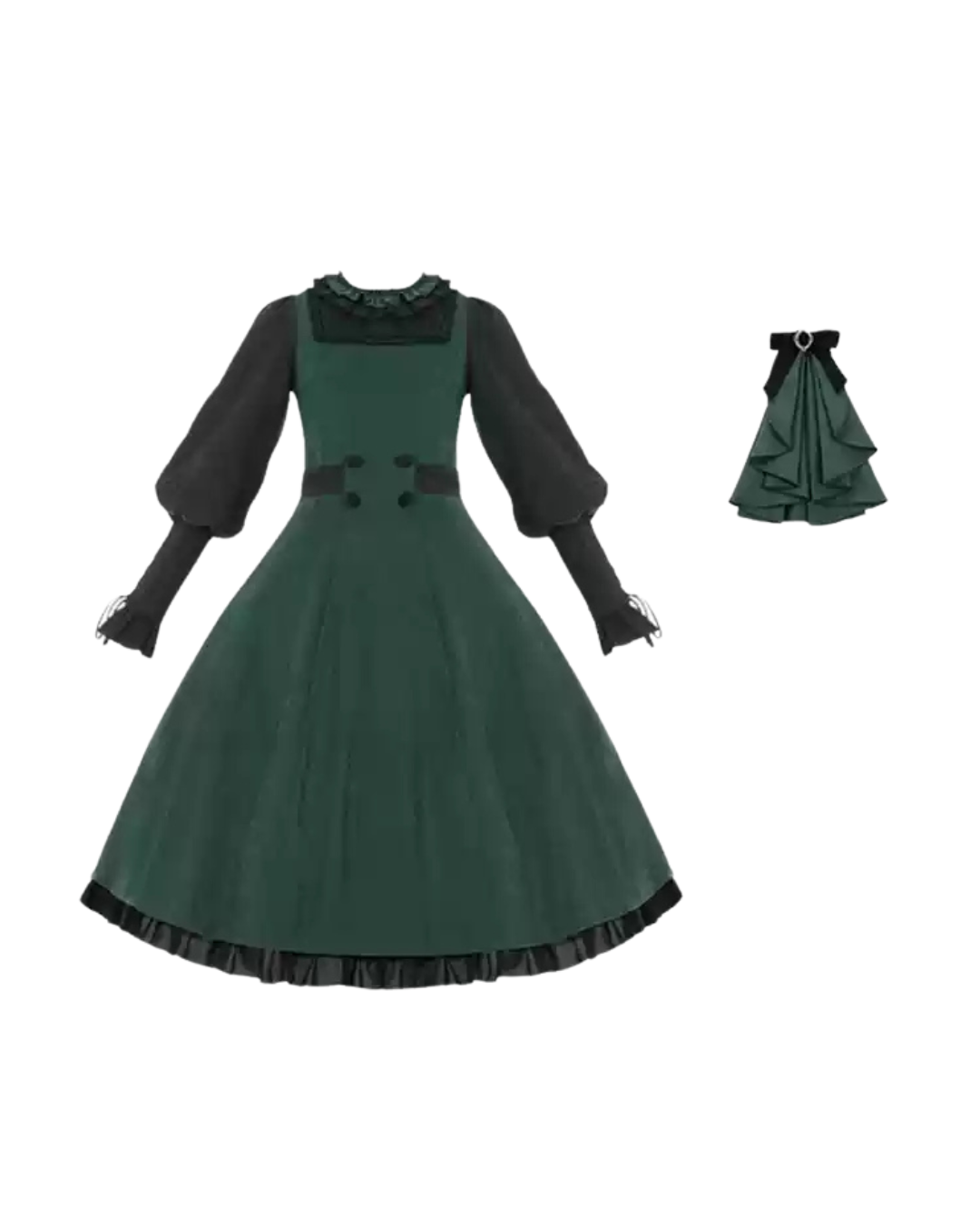 [Classic Lolita] Green Elegant Dress 【FULLSET】