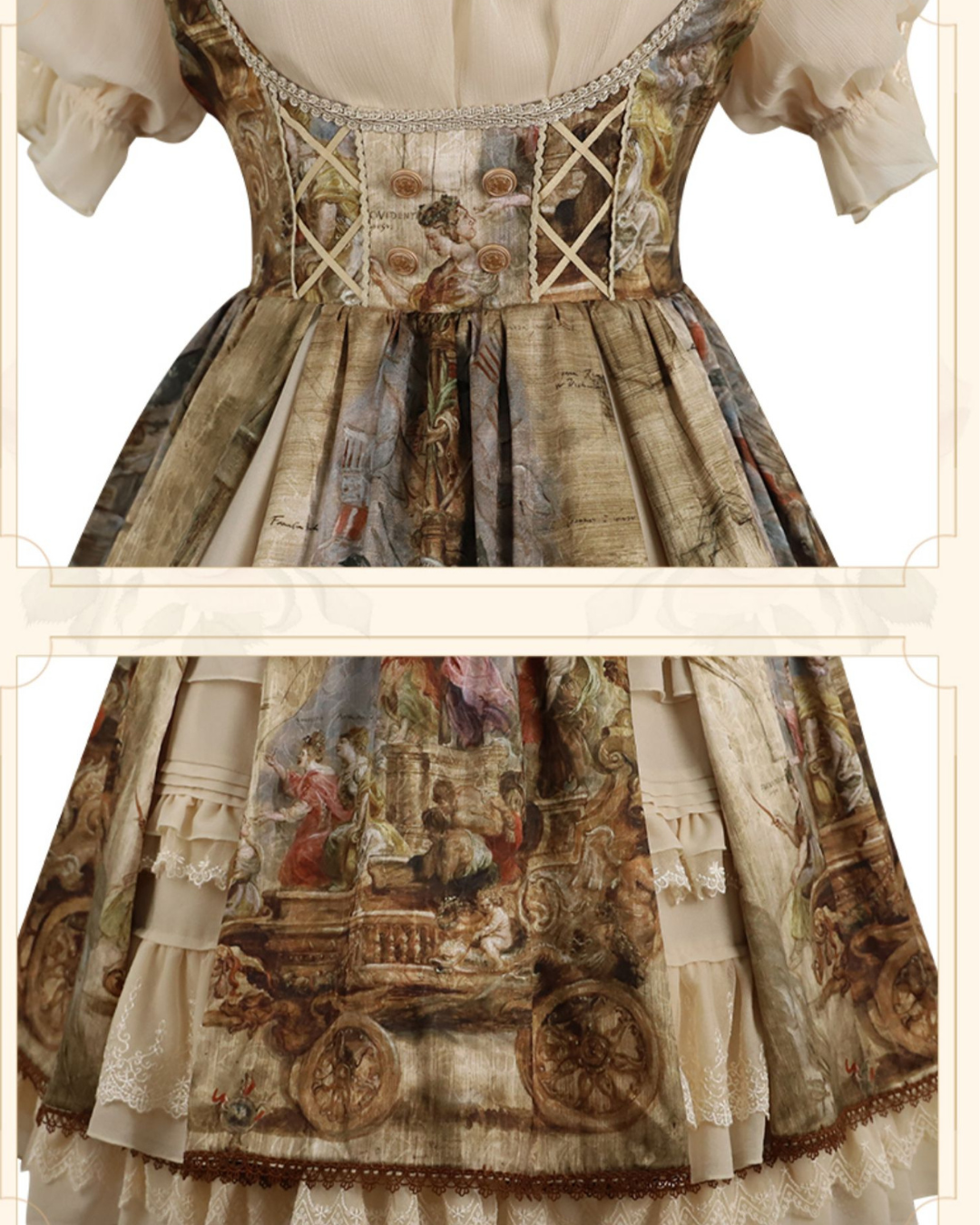 [Classic Lolita] Painting Design Retro Dress 【FULLSET】