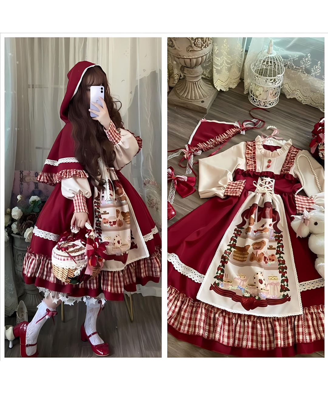 [Classic Lolita] Red Riding Hood Costume Dress 【FULLSET】