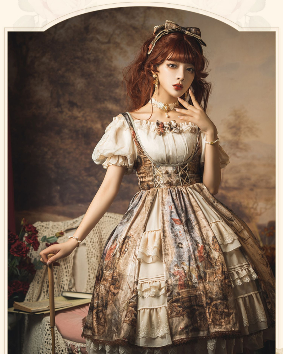 [Classic Lolita] Painting Design Retro Dress 【FULLSET】