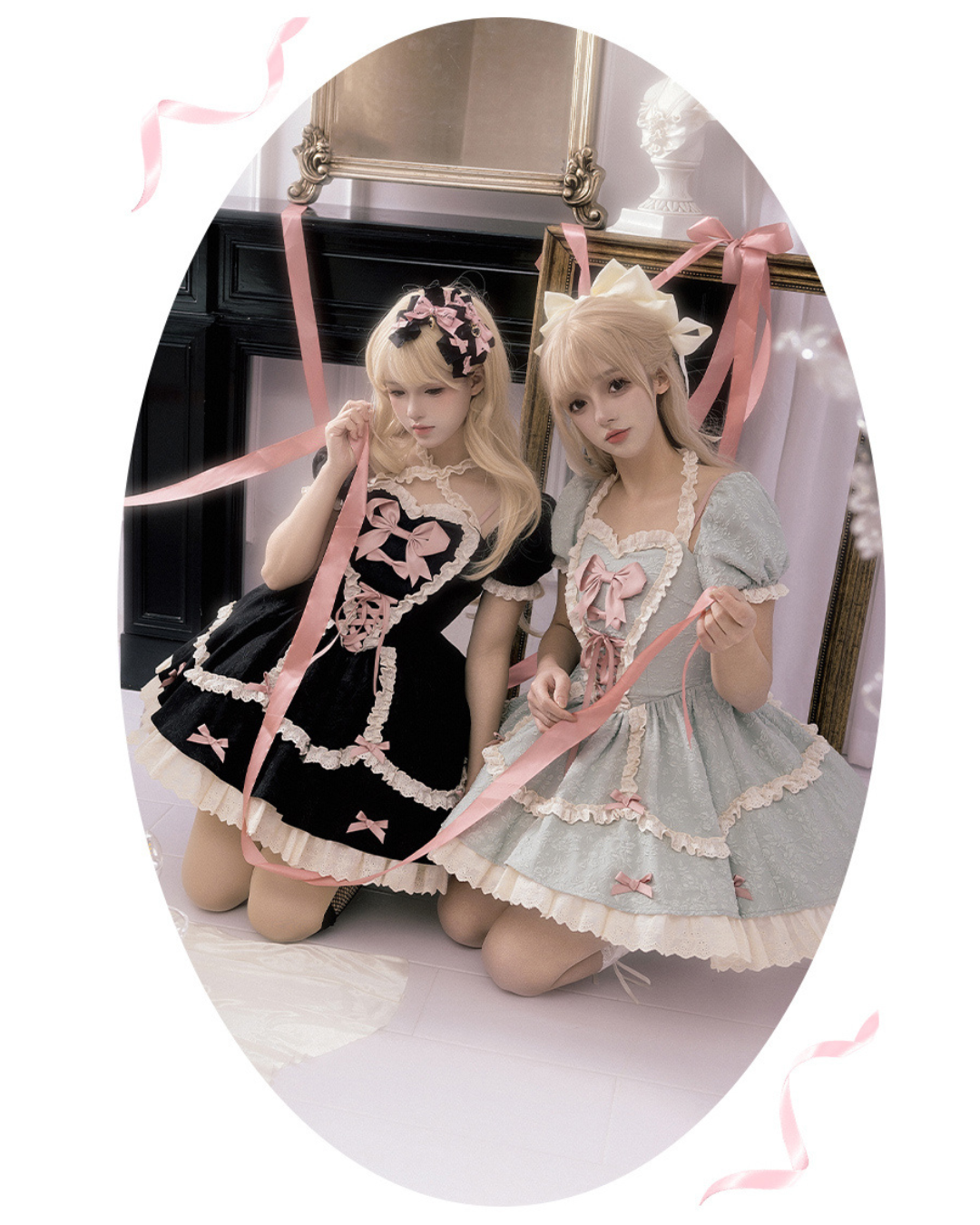 [Sweet Lolita] Maid Motif Ribbon Dress