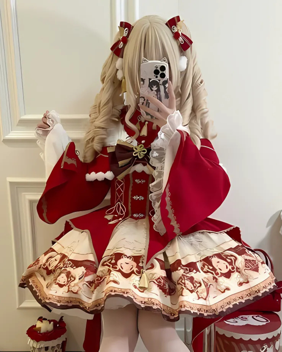 [Classic Lolita] Red Riding Hood Costume Dress 【FULLSET】