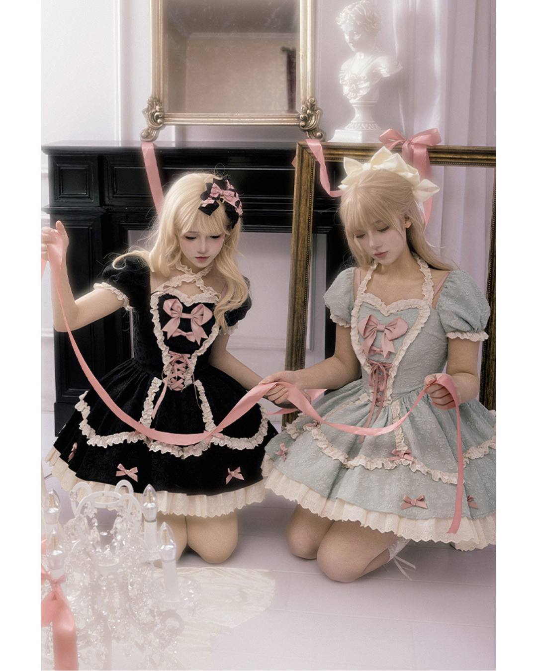 [Sweet Lolita] Maid Motif Ribbon Dress