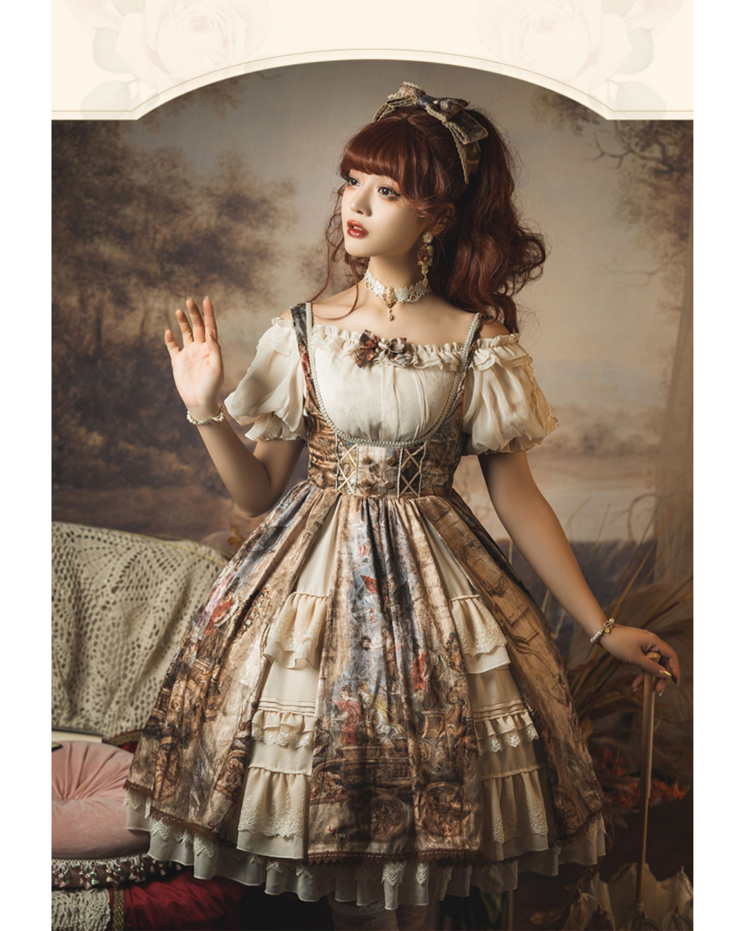 [Classic Lolita] Painting Design Retro Dress 【FULLSET】