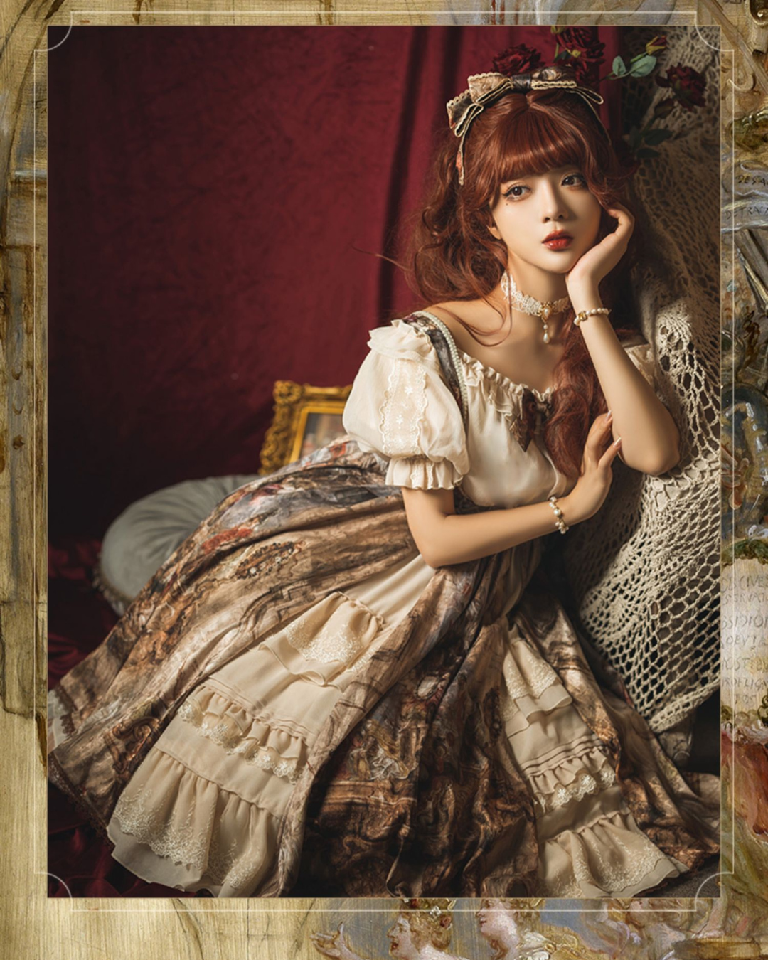 [Classic Lolita] Painting Design Retro Dress 【FULLSET】