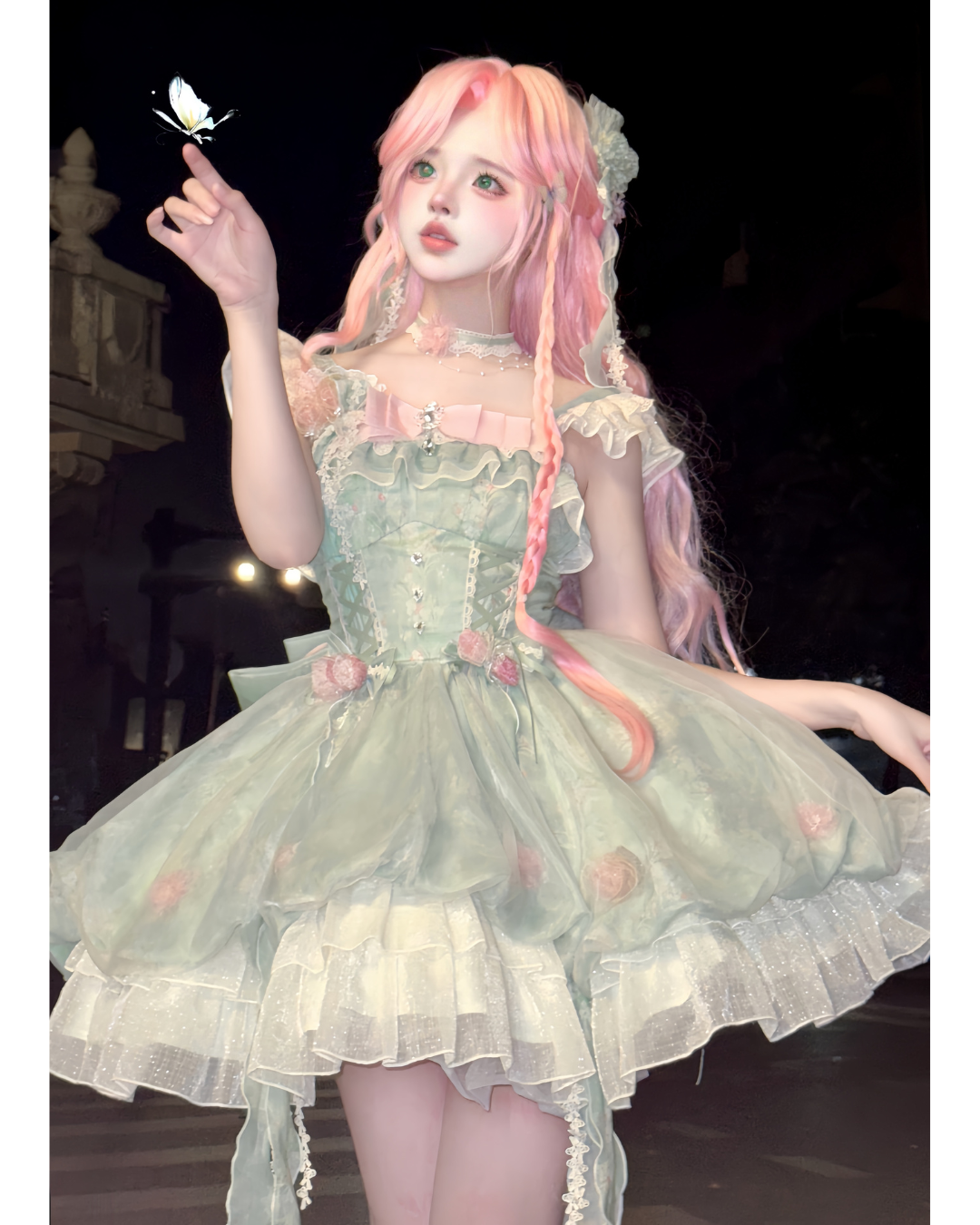 [Sweet Lolita] Fairy-Back Ribbon Dress