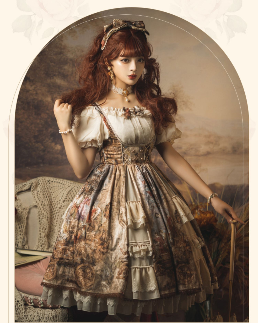 [Classic Lolita] Painting Design Retro Dress 【FULLSET】