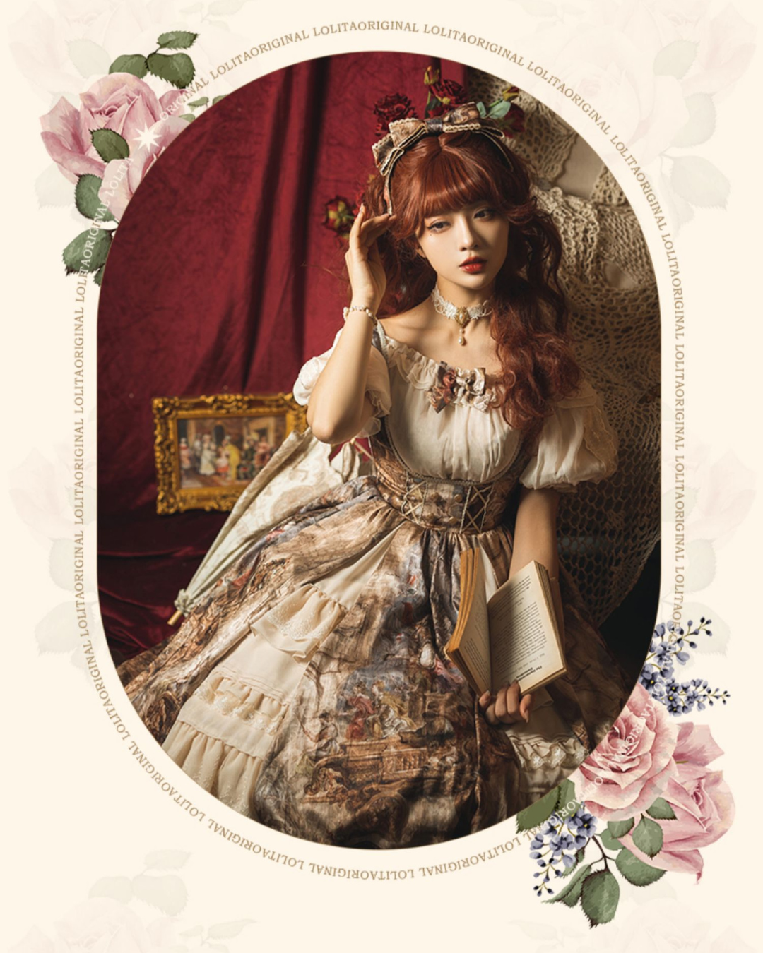 [Classic Lolita] Painting Design Retro Dress 【FULLSET】