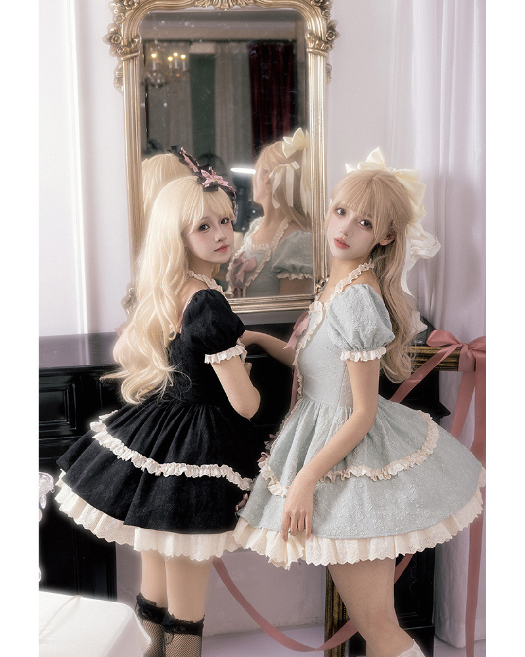 [Sweet Lolita] Maid Motif Ribbon Dress