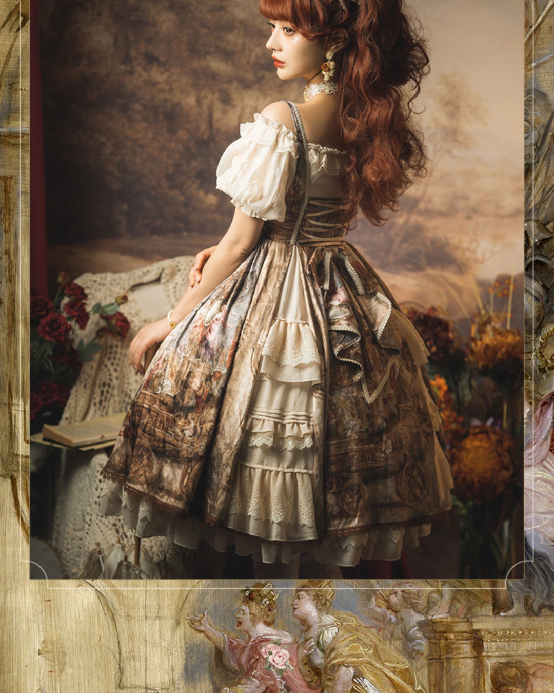 [Classic Lolita] Painting Design Retro Dress 【FULLSET】